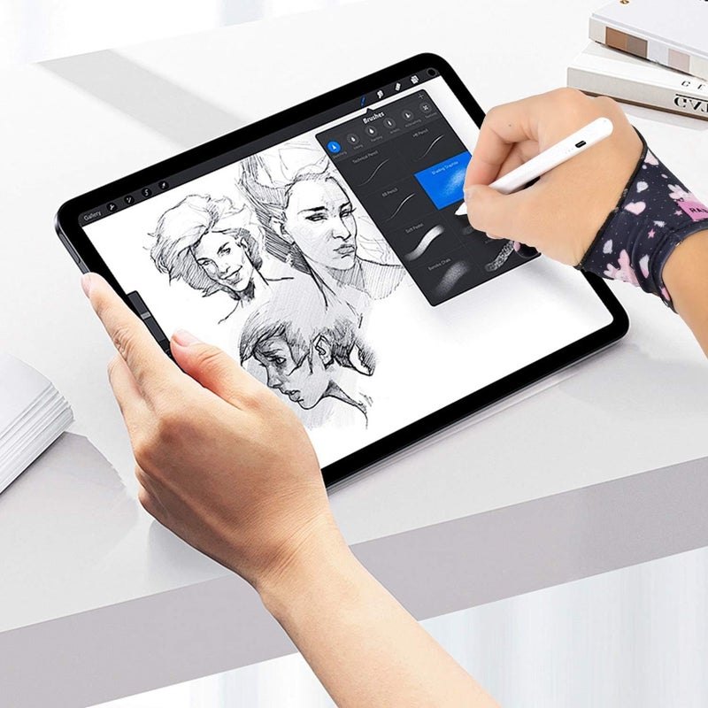 Spaseeba Artist Drawing Glove, Two-Finger Digital Art Glove for Drawing Tablet/Pen Display/Monitor Cute Rabbit Print Universal for Right and Left Hand, M Blackpink Color - Image 3